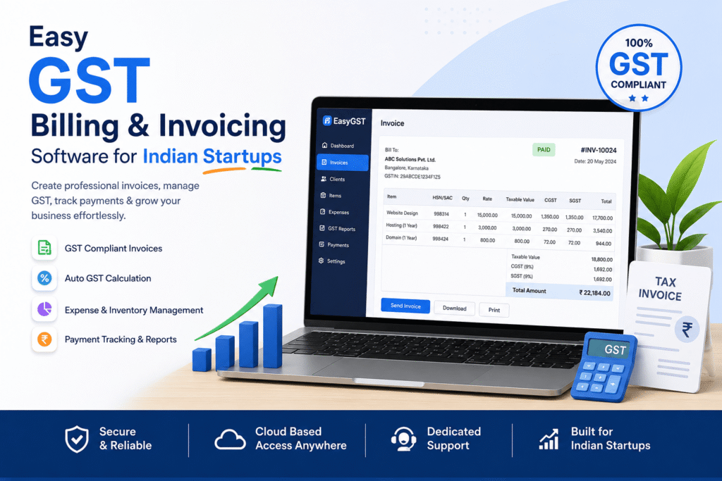 Discover the best invoicing software for Indian startups. Simplify GST billing, automate invoices, track payments, and grow your business efficiently.